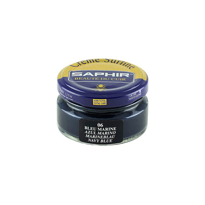 Cirage Saphir Crème Surfine Pommadier teinte bleu marine, pot de 50 ml