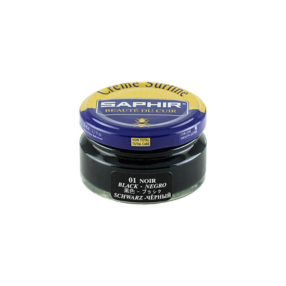 Cirage Saphir Crème Surfine Pommadier teinte noir, pot de 50 ml