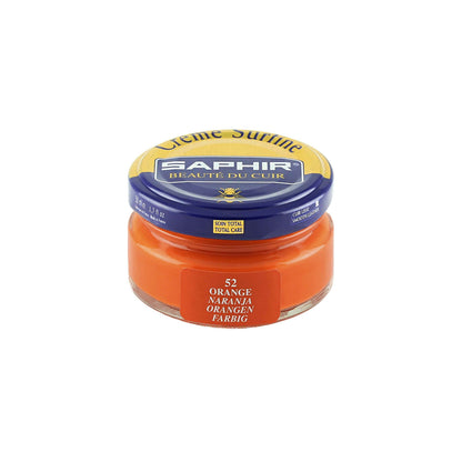 Cirage Saphir Crème Surfine Pommadier teinte orange, pot de 50 ml