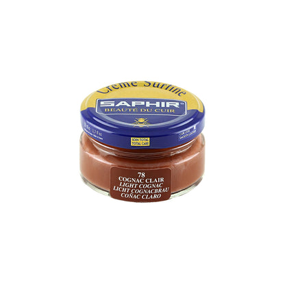 Cirage Saphir Crème Surfine Pommadier teinte cognac, pot de 50 ml