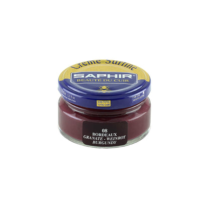 Cirage Saphir Crème Surfine Pommadier teinte bordeaux, pot de 50 ml