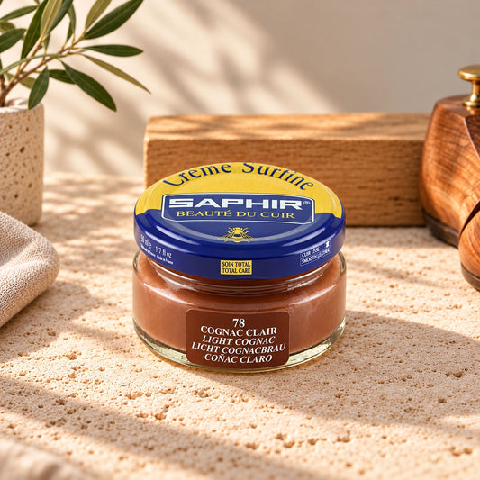 Pot de cirage Saphir Crème Surfine Pommadier, gamme Beauté du Cuir